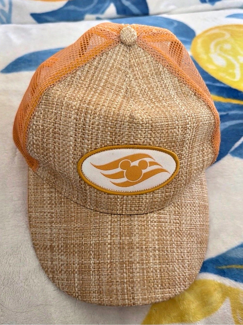 Disney Cruise Line Trucker Hat Orange & Tan Like New